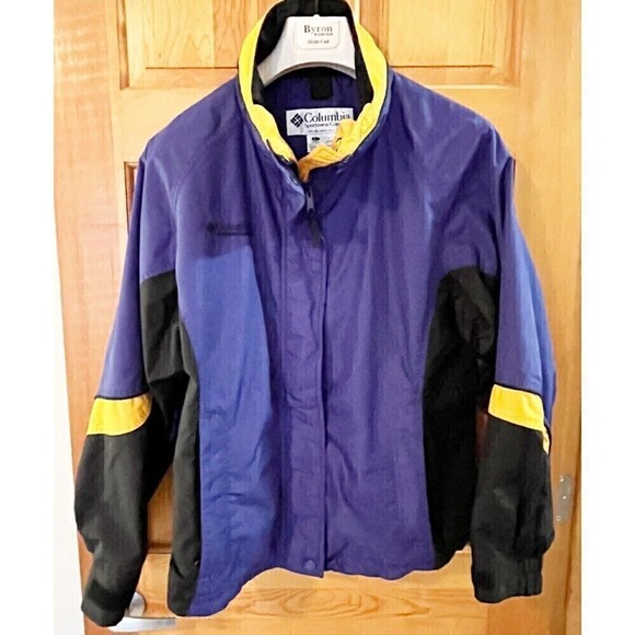 Columbia Jacket Women Sz L Bugaboo Blue Black Ski Windbreaker 3 in 1 Colorblock - Picture 6 of 14